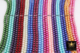 Colorful Round Crystal Beads, 8 mm Pearlized Beads