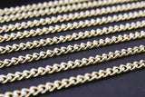 Gold Cuban Curb Chain, White Stainless Steel Chain CH #649, 5 x 6 mm Flat Miami Oval Jewelry Chains, By the Yard