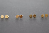 14 K Gold Filled Stud Earrings, 6 mm Round Disc With Backs AG #849, High Quality Gold Round Circle with Hole