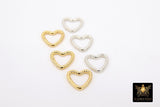 Gold Over 925 Sterling Silver Heart Clip Clasp