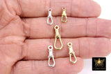 Gold Swivel Lobster Clasps, Albert Gold 925 Sterling Silver Push Clip Lobster Claws #3383, 3 Styles Jewelry Findings