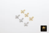 CZ Paved Gold Cross Charms, 10 mm Tiny Silver Cross Charm #3386, Minimalist Crosses, Dainty CZ Drop Charms