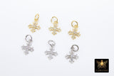 CZ Gold Silver Dainty Small Cross Charms